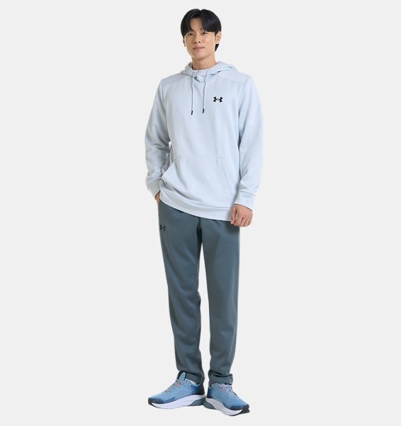 Gri Erkek UA Armour Fleece Kapüşonlu Üst