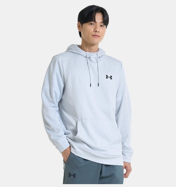 Gri Erkek UA Armour Fleece Kapüşonlu Üst