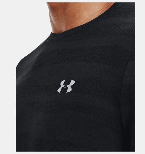 Siyah Erkek UA Dikişsiz Wave Kısa Kollu T-shirt