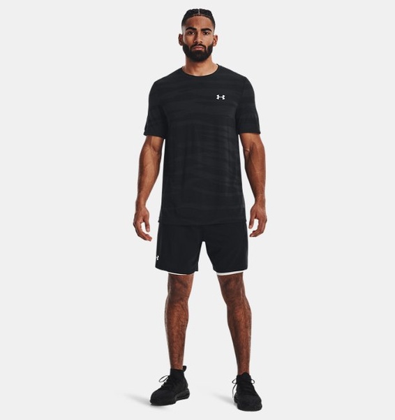 Siyah Erkek UA Dikişsiz Wave Kısa Kollu T-shirt
