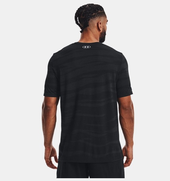 Siyah Erkek UA Dikişsiz Wave Kısa Kollu T-shirt