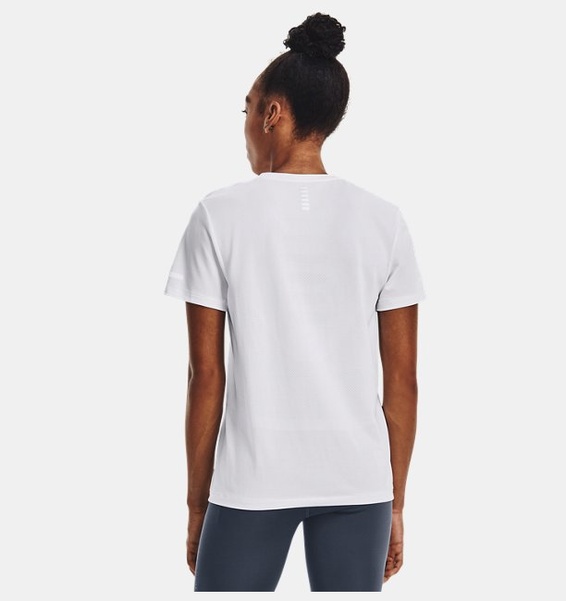 Beyaz Kadın UA Dikişsiz Stride Kısa Kollu T-shirt