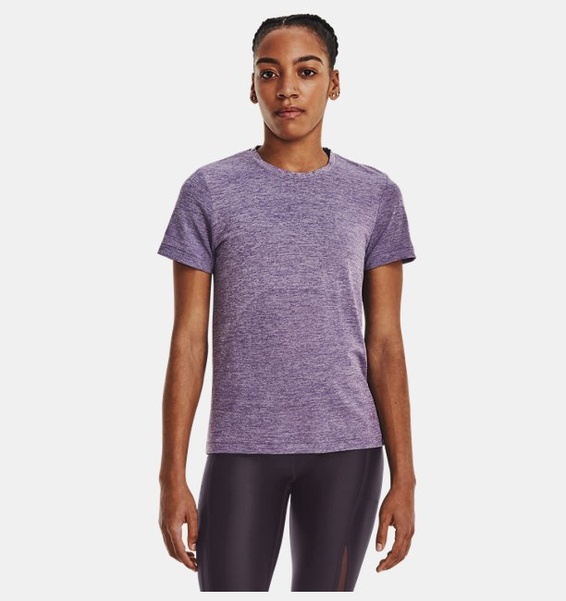 Mor Kadın UA Dikişsiz Stride Kısa Kollu T-shirt