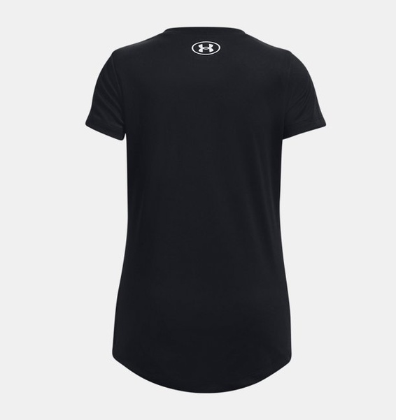 Siyah Kız Çocuk UA Tech™ Baskılı Fill Big Logo Kısa Kollu T-shirt