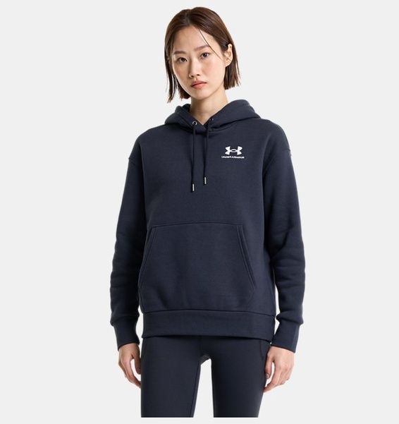 Siyah Kadın UA Essential Fleece Kapüşonlu Üst