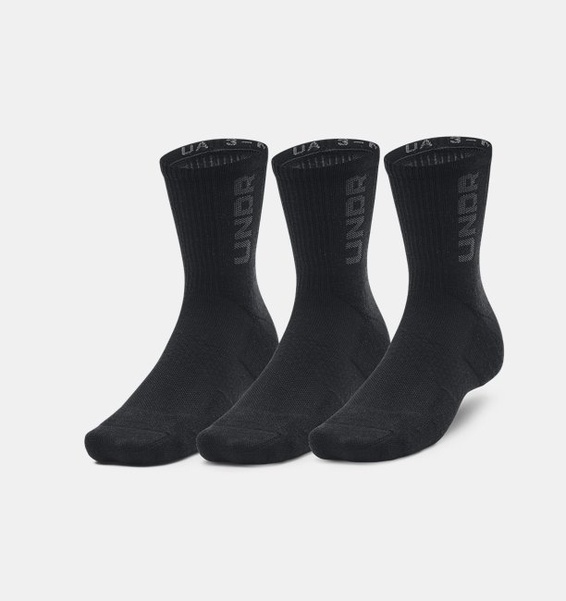 Siyah Unisex UA 3-Maker 3’lü Paket Mid-Crew Çorap