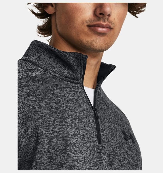 Siyah Erkek Armour Fleece® Twist ¼ Fermuarlı Sweatshirt