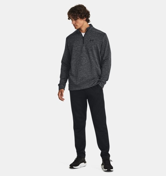 Siyah Erkek Armour Fleece® Twist ¼ Fermuarlı Sweatshirt