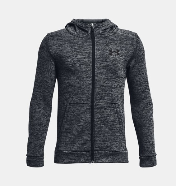 Gri Erkek Çocuk Armour Fleece® Tam Boy Fermuarlı Sweatshirt