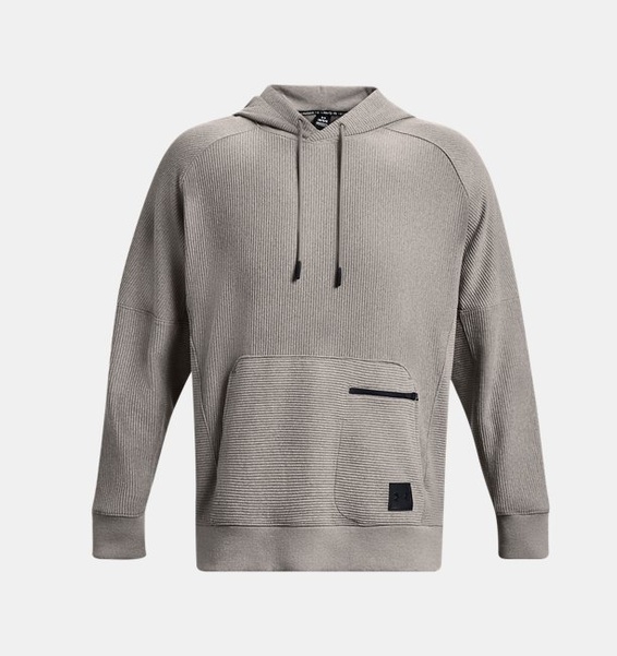 Çakıl Grisi Erkek UA Ottoman Fleece Kapüşonlu Üst
