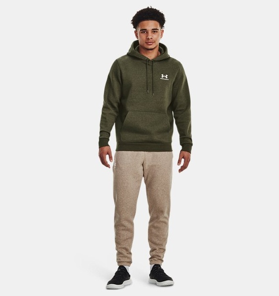 Haki Erkek UA Icon Fleece Kapüşonlu Üst
