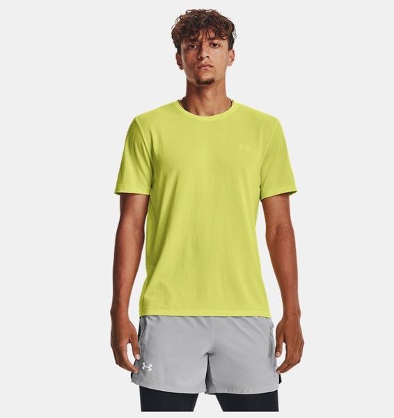 Sarı Erkek UA Dikişsiz Stride Kısa Kollu T-shirt