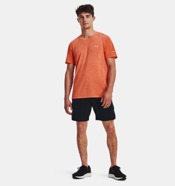 Turuncu Erkek UA Dikişsiz Stride Kısa Kollu T-shirt