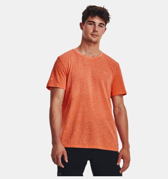Turuncu Erkek UA Dikişsiz Stride Kısa Kollu T-shirt