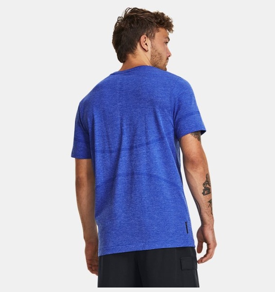 Mavi Erkek UA Vanish Elite Dikişsiz Kısa Kollu T-shirt