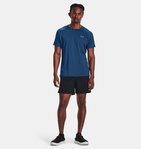 Mavi Erkek UA RUSH™ Baskılı Kısa Kollu T-shirt