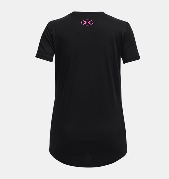 Siyah Kız Çocuk UA Tech™ Baskılı Fill Big Logo Kısa Kollu T-shirt