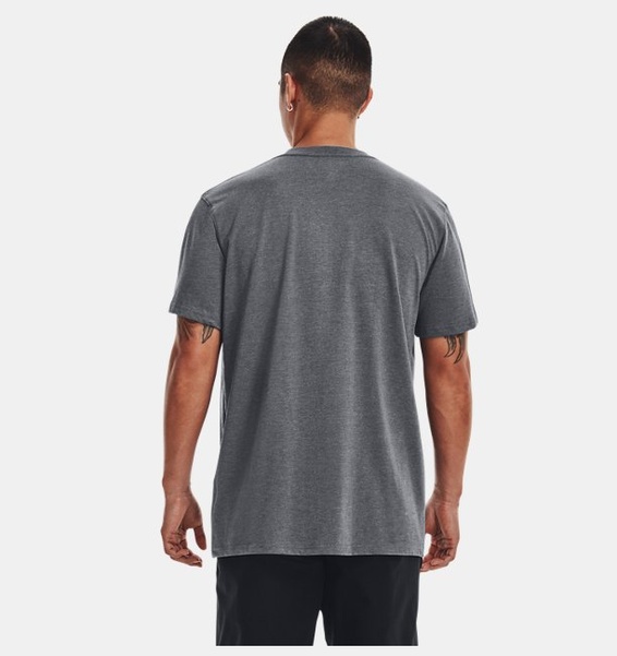 Gri Erkek UA LOGO EMB Heavyweight Kısa Kollu T-shirt