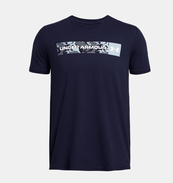 Lacivert Erkek UA Camo Chest Stripe Kısa Kollu T-shirt