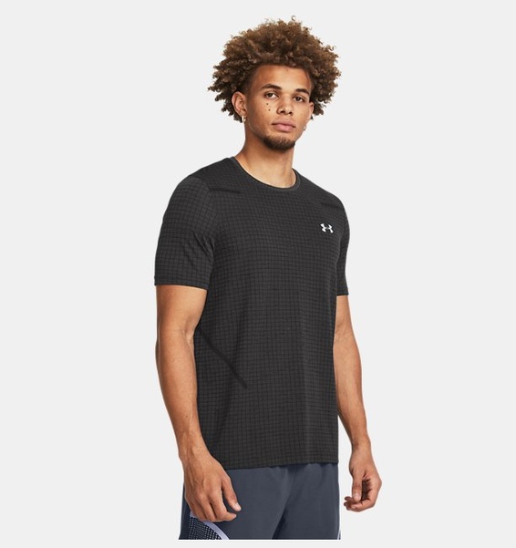Gri Erkek UA Vanish Dikişsiz Grid Kısa Kollu T-shirt