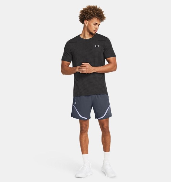 Gri Erkek UA Vanish Dikişsiz Grid Kısa Kollu T-shirt