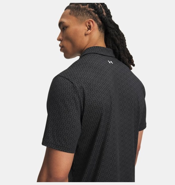 Siyah Erkek UA T2G Baskılı Polo T-Shirt