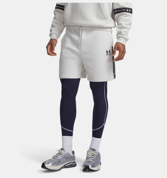 Beyaz Erkek UA Icon Fleece Taped Şort