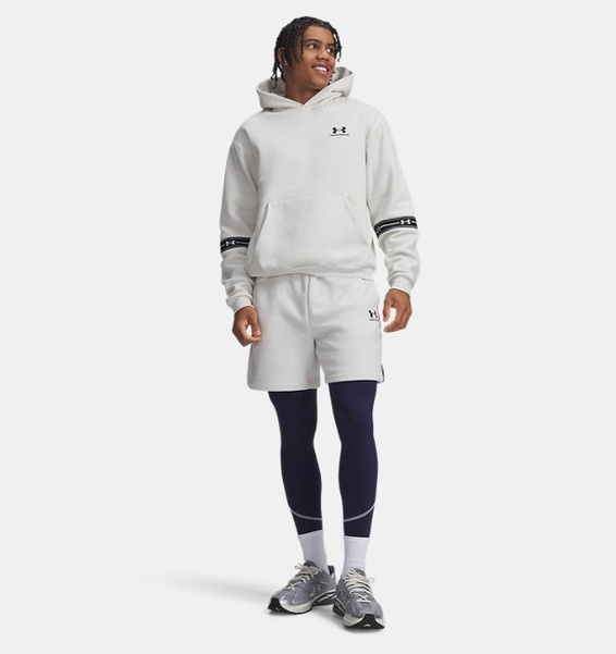 Beyaz Erkek UA Icon Fleece Taped Şort