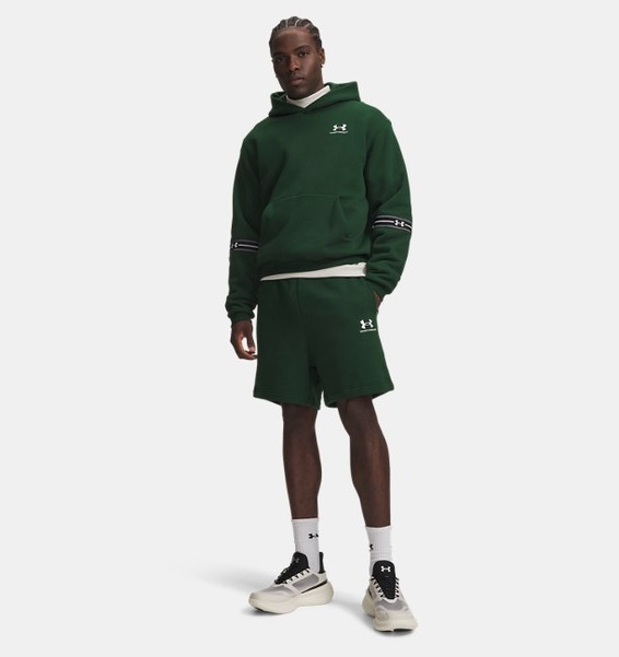 Yeşil Erkek UA Icon Fleece Taped Şort