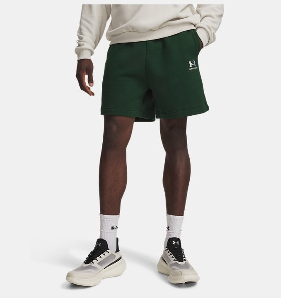 Yeşil Erkek UA Icon Fleece Taped Şort