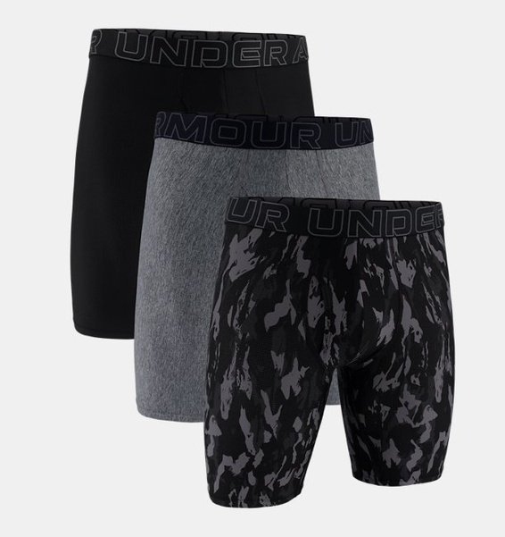 Gri Erkek UA Performance Tech Mesh 9" 3'lü Boxer