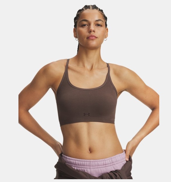 Kahverengi Kadın UA Seamless Cotton Low Spor Sütyeni