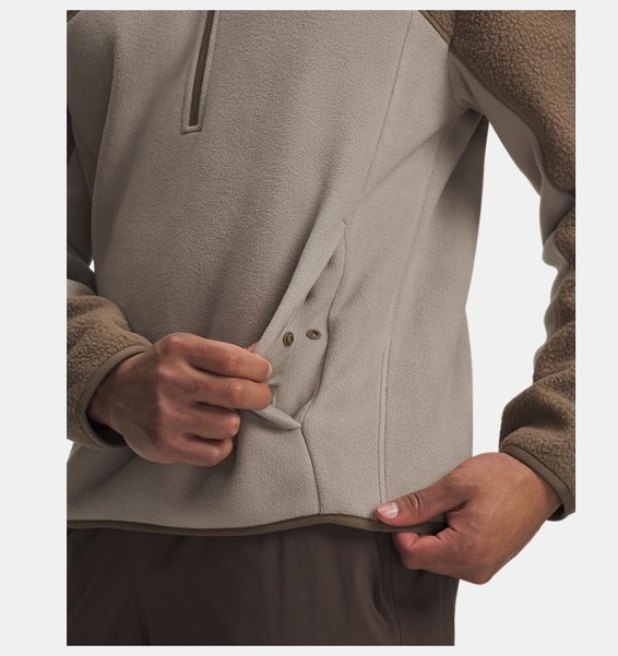 Kahverengi Erkek UA CGI Basecamp Yarım Fermuarlı Fleece Sweatshirt