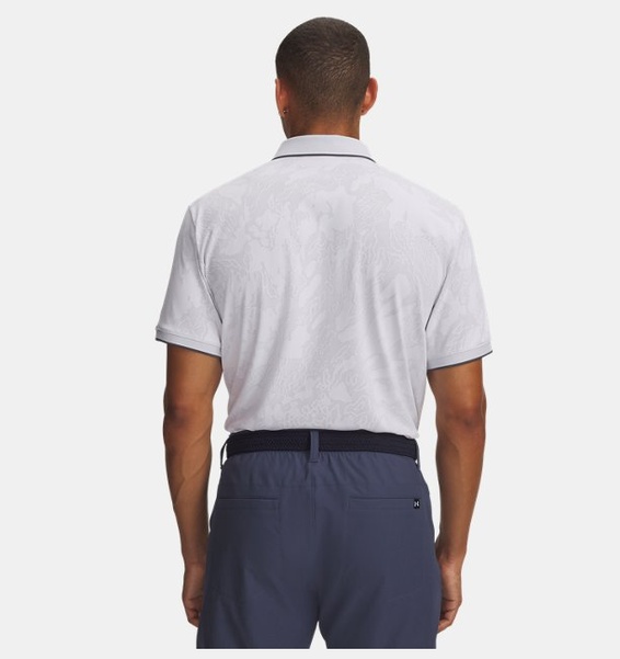 Beyaz Erkek UA Armourdry Jacquard Polo T-shirt