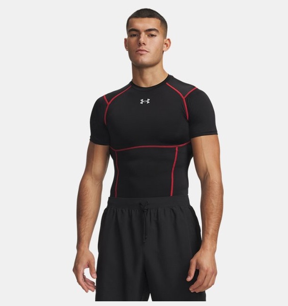 Siyah Erkek UA HG Elite Compression Kısa Kollu T-Shirt