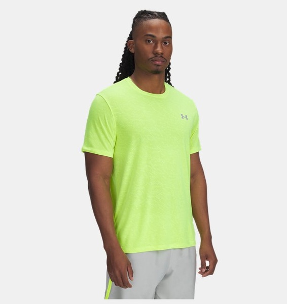 Sarı Erkek UA Launch Camo Kısa Kollu T-shirt