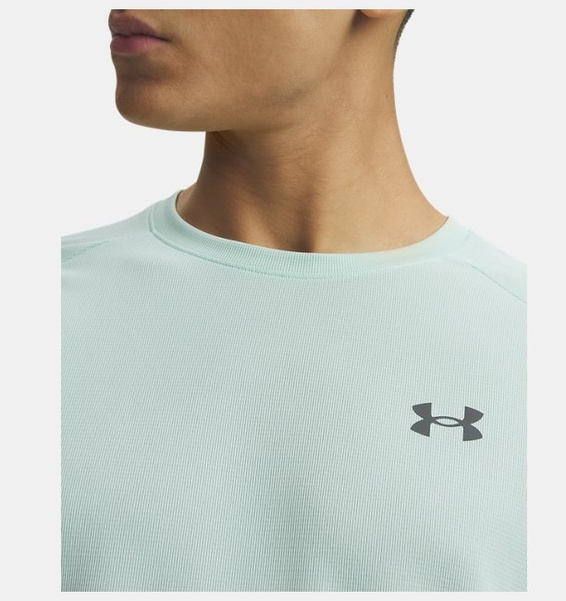 Açık Yeşil Erkek UA Tech Textured Kısa Kollu T-shirt