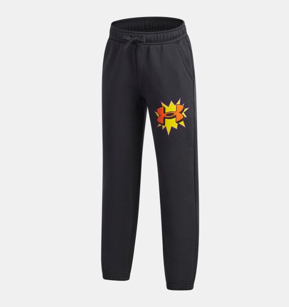 Siyah Erkek Çocuk UA Rival Fleece Graphics Eşofman Altı