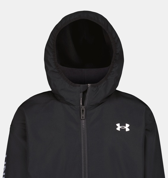 Siyah Erkek Çocuk UA Manataug Solid Windbreaker Mont