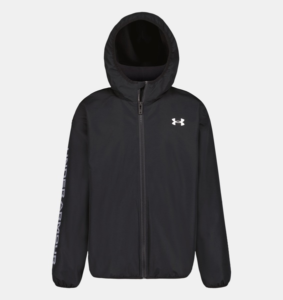 Siyah Erkek Çocuk UA Manataug Solid Windbreaker Mont