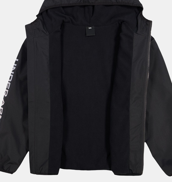 Siyah Erkek Çocuk UA Manataug Solid Windbreaker Mont