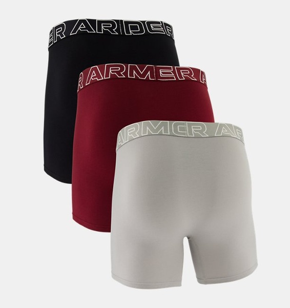 Gri Erkek UA Performance Cotton 6" 3'lü Boxer
