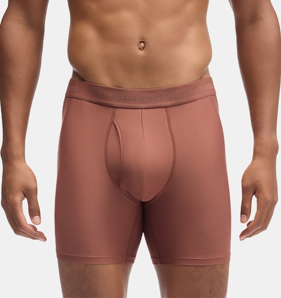 Kahverengi Erkek UA Performance Tech Mesh Mod 6" 3'lü Boxer