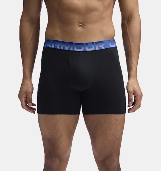 Siyah Erkek UA Performance Cotton 6" 3'lü Boxer