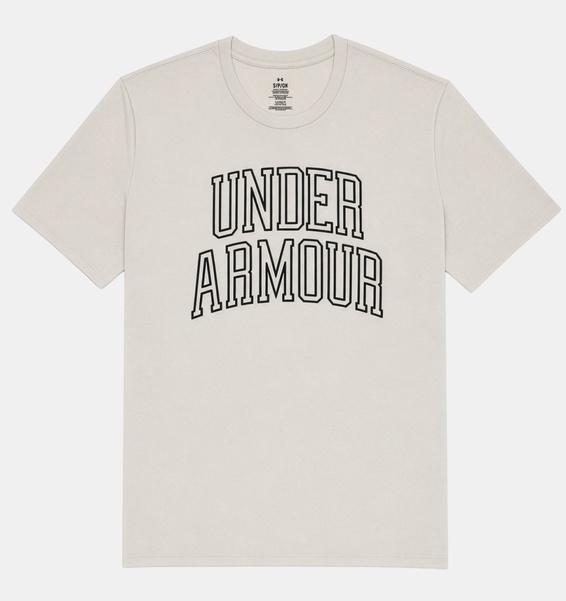 Beyaz Kadın UA Heawyweight Arch Kısa Kollu T-shirt