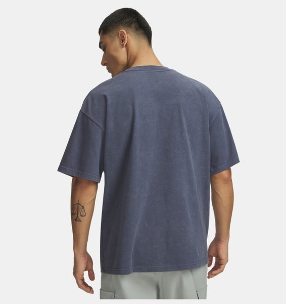 Gri Erkek UA Heavyweight Os Kısa Kollu T-shirt
