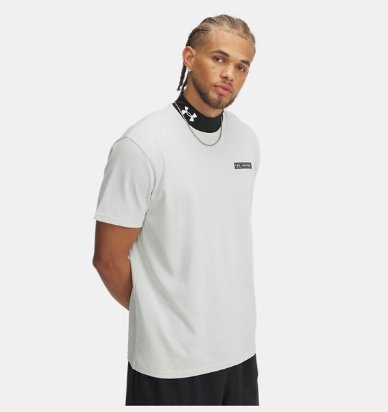 Gri Erkek UA Heavyweight Armour Label Kısa Kollu T-shirt
