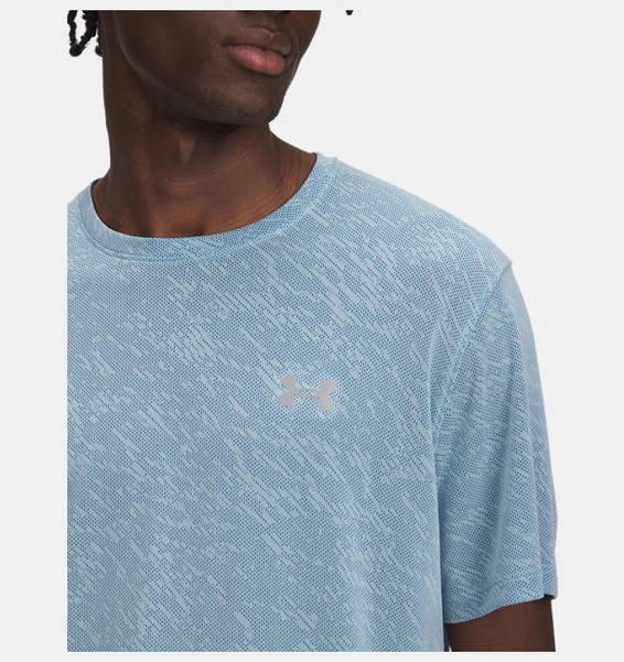 Açık Mavi Erkek UA Launch Camo Kısa Kollu T-shirt