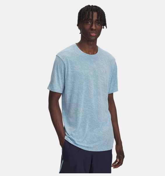 Açık Mavi Erkek UA Launch Camo Kısa Kollu T-shirt