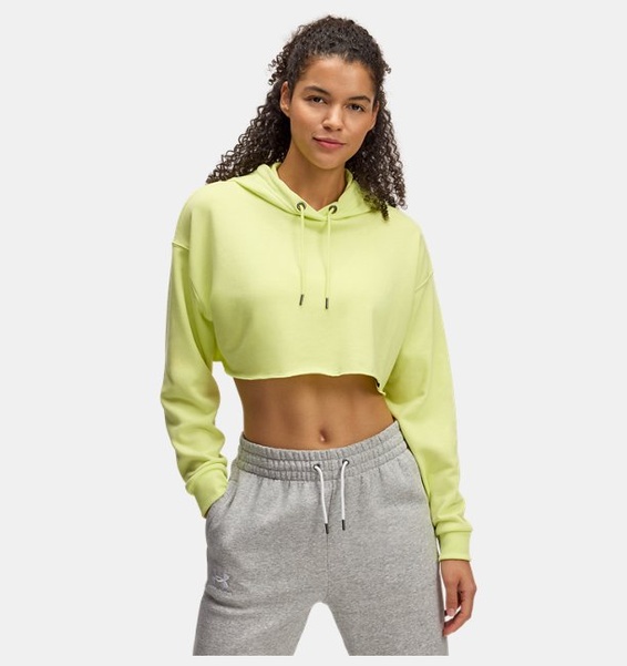 Küf Yeşili Kadın UA Icon Terry Crop Kapüşonlu Sweatshirt